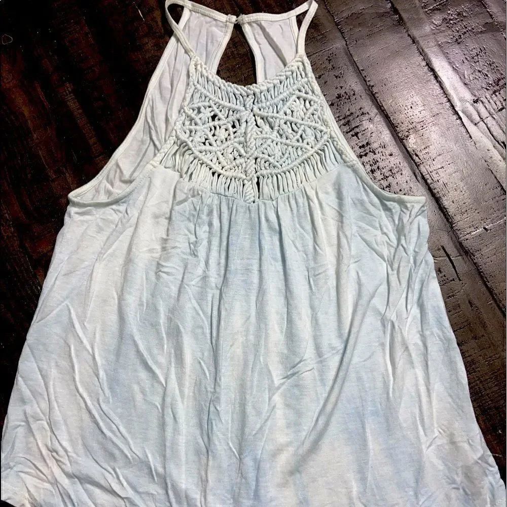 American eagle soft and sexy edition crochet front with button back.